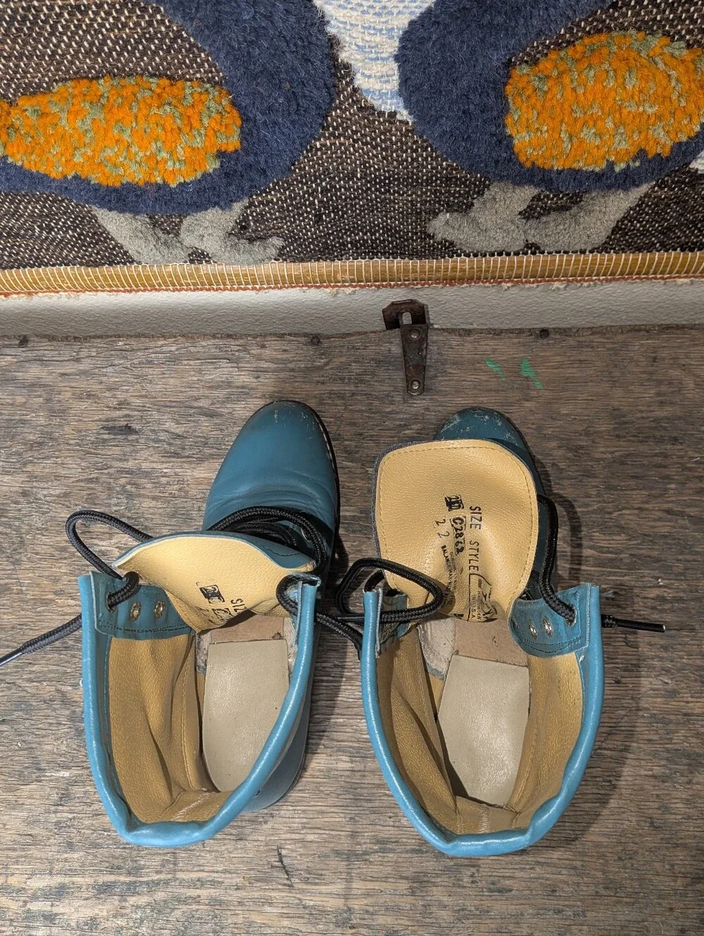 Kids Vintage Teal Roper Style Riding Boots